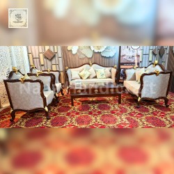 7 Seater Antique Teak Wood Sofa Set with Centre Table