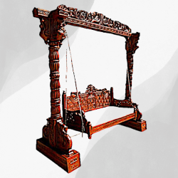 Impressions Art Store Elegant Hand-Carved Traditional Wooden Jhoola
