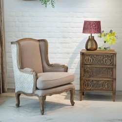 Tufted Back Sheesham Wood One Seater Sofa
