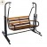 Elegant Outdoor Swing Chair with Sturdy Metal Frame and Wooden Slats