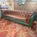 Luxury Dual-Tone Leather Sofa Handcrafted Teak Wood 3-Seater with Diamond Tufted Design