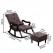 Ergonomic Rocking Chair with Armrests and Footrests | Made by Sheesham Wood (Brown)