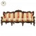 Classic 8 Seater Teak Wood Sofa Set (3+3+1+1) with Table | Patterned Upholstery | Walnut Finish