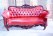 Premium Red Fabric 3 Seater Sofa with Teak Wood Frame