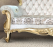 Golden Finish 3 Seater Wooden Sofa for Living