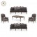 8 Seater Teak Wood Sofa Set (3+3+1+1) with Table | Hand-Carved Antique Silver Finish