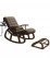 Latherette Rocking Chair with Armrests and Footrests | Made by Sheesham Wood (Lather Brown)