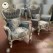 7 Seater Teak Wood Sofa Set (3+2+1+1) with Table | Hand-Carved Ivory & Silver Finish