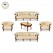 Luxury 8 Seater Teak Wood Sofa Set | Curved Sofa Design & Deep Button Tufting | Walnut Finish