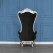 High-Back Cushioned Lounge Chair with Stool – Designer Fabric & Armrests for Living Room Comfort