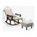 Ergonomic Rocking Chair with Armrests and Footrests | Made by Sheesham Wood (White)