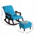 Ergonomic Rocking Chair with Armrests and Footrests | Made by Sheesham Wood (Sky Blue)