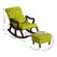 Ergonomic Rocking Chair with Armrests and Footrests | Made by Sheesham Wood (Light Green)