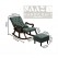 Ergonomic Rocking Chair with Armrests and Footrests | Made by Sheesham Wood (Dark Green)