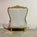 High-Back Cushioned Lounge Chair with Stool – Designer Fabric Chair with Armrest for Living Room