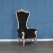 High-Back Cushioned Lounge Chair with Stool – Designer Fabric & Armrests for Living Room Comfort