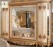 Luxury Round Bed with Matching Dressing Table Modern Upholstered Bedroom Set