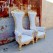 High-Back Cushioned Lounge Chair with Stool – Designer Fabric & Armrest for Living Room Comfort