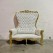 High-Back Cushioned Lounge Chair with Stool – Designer Fabric Chair with Armrest for Living Room