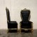 High-Back Cushioned Lounge Chair with Stool – Designer Fabric Chair with Armrests for Living Room