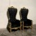 High-Back Cushioned Lounge Chair with Stool – Designer Fabric Chair with Armrests for Living Room