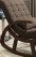 Latherette Rocking Chair with Armrests and Footrests | Made by Sheesham Wood (Lather Brown)