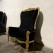 High-Back Cushioned Lounge Chair– Designer Fabric & Armrests for Living Room Comfort