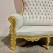 High-Back Cushioned Lounge Chair with Stool – Designer Fabric Chair with Armrest for Living Room