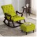 Ergonomic Rocking Chair with Armrests and Footrests | Made by Sheesham Wood (Light Green)