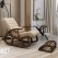 Supreme Rocking Chair with Armrests and Footrests | Made by Sheesham Wood (Cream)