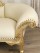 Majestic Gold: Royal Carving 3-Seater Leatherette Sofa (Cream)