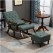 Ergonomic Rocking Chair with Armrests and Footrests | Made by Sheesham Wood (Dark Green)