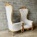 High-Back Cushioned Lounge Chair with Stool – Designer Fabric & Armrest for Living Room Comfort