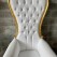 High-Back Cushioned Lounge Chair with Stool – Designer Fabric & Armrest for Living Room Comfort