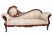 Teak Wood Fainting Couch Natural Walnut Polish Sofa 3 Seater