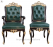 Handcrafted Luxury Dining Set – Solid Wood with Green Leather Chairs & Ornate Gold Detailing