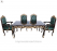 Handcrafted Luxury Dining Set – Solid Wood with Green Leather Chairs & Ornate Gold Detailing