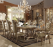 Opulent 9-Piece Victorian Gold Dining Set with Ornate Carvings, Crystal Accents, and Display Cabinet