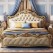 Luxury French Provincial Carved King Bed Set | White Tufted PU Leather | Handcrafted Solid Wood