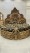 Imperial Round Teak Wood Bed with Grand Floral Handcarving – Matt Gold Finish