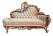 Impressions Art Store Teak Wood Fainting Couch Natural Walnut Polish Sofa 3 Seater Chaise Lounge