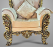 Stylish Wooden Single Sofa in Cream and Gold Finish