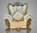 Stylish Wooden Single Sofa in Cream and Gold Finish