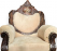Silk Fabric Teak Wood One Seater Sofa for Living Room
