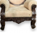 Silk Fabric Teak Wood One Seater Sofa for Living Room