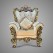 Stylish Wooden Single Sofa in Cream and Gold Finish
