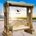 Teak Wood Carved Hanging Swing with Melamine Finish for Home & Garden
