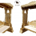 Teak Wood Carved Hanging Swing with Melamine Finish for Home & Garden