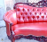 Premium Red Fabric 3 Seater Sofa with Teak Wood Frame