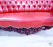 Premium Red Fabric 3 Seater Sofa with Teak Wood Frame